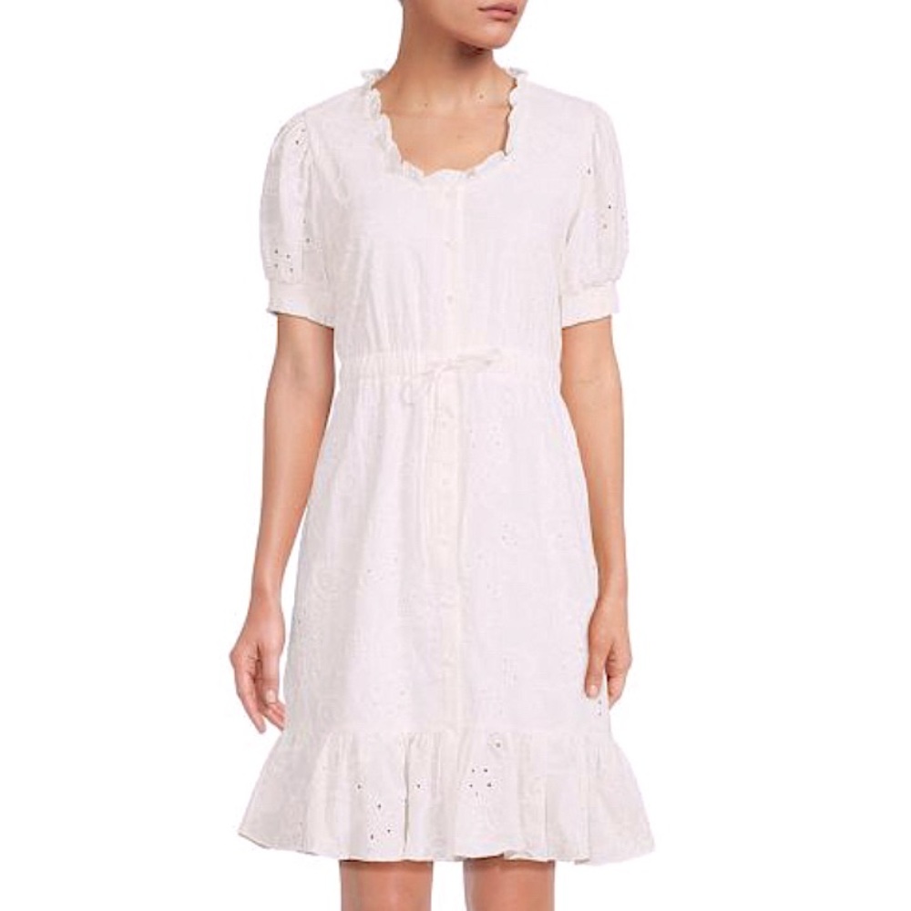 NANETTE LEPORE Puff Sleeve Eyelet Dress - NWT